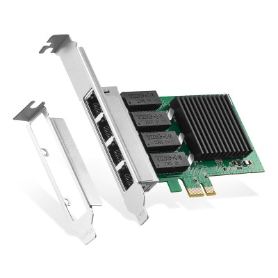 4 Port Gigabit PCIe Network Adapter, Realtek RT8111H Controller 1000/100Mbps Ethernet LAN NIC Card for Windows/Linux/Mac 