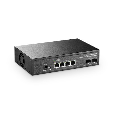 MokerLink 6 Port 10Gbps Managed Switch, 4x10G Etheret RJ45, 2x10G SFP+ Support 1G and 10G SFP+, 120Gbps Bandwidth, Small L2 Web Managed Network Switch