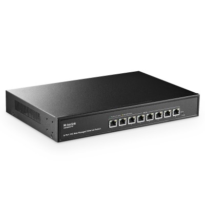 MokerLink 8 Port 10 Gigabit Managed Switch, Support 10G/5G/2.5G/1000M Auto-Negotiation, 160Gbps Bandwidth, Smart Web Managed, Metal Rackmount Ethernet Switch 