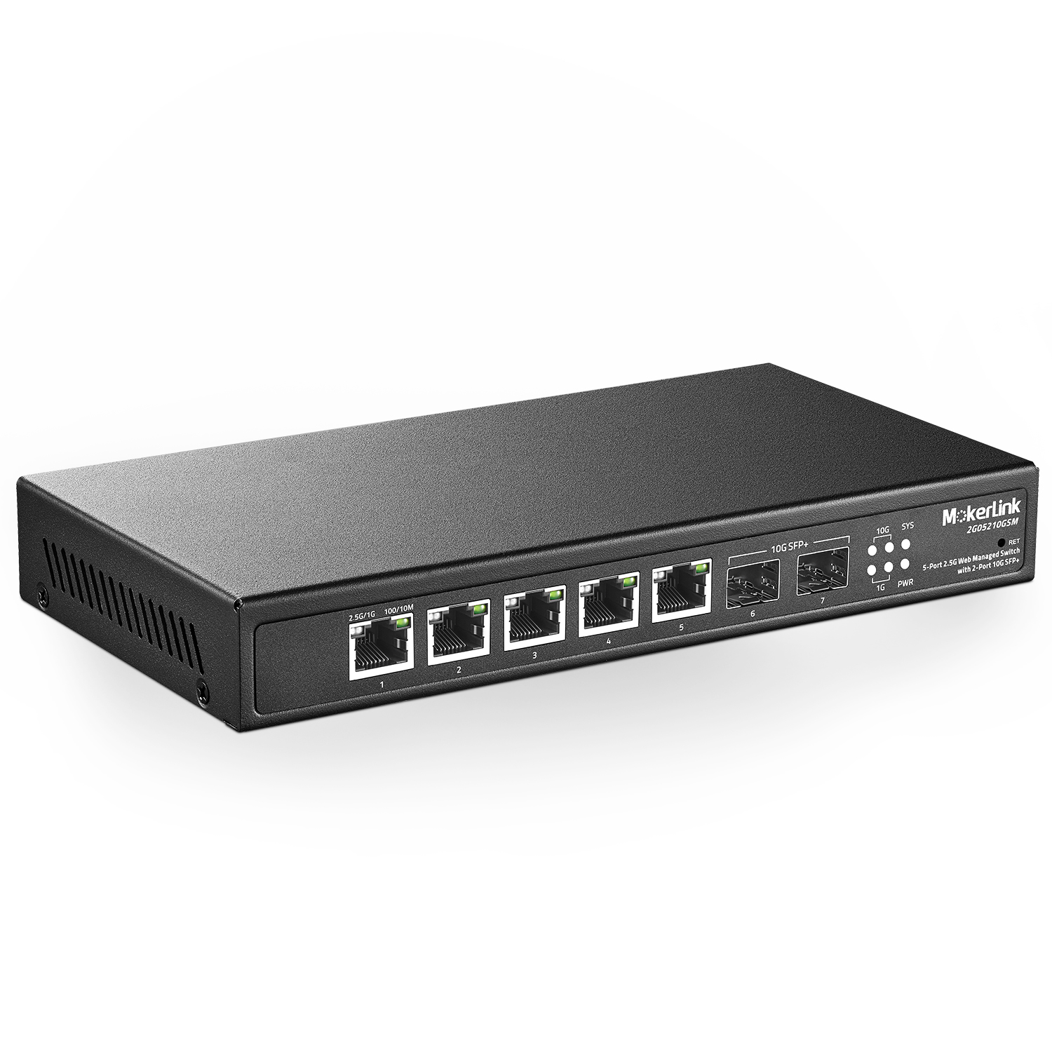 5 RJ45 2.5 Gigabit Switch Managed Layer 2 Switch With 1 10gbps SFP+