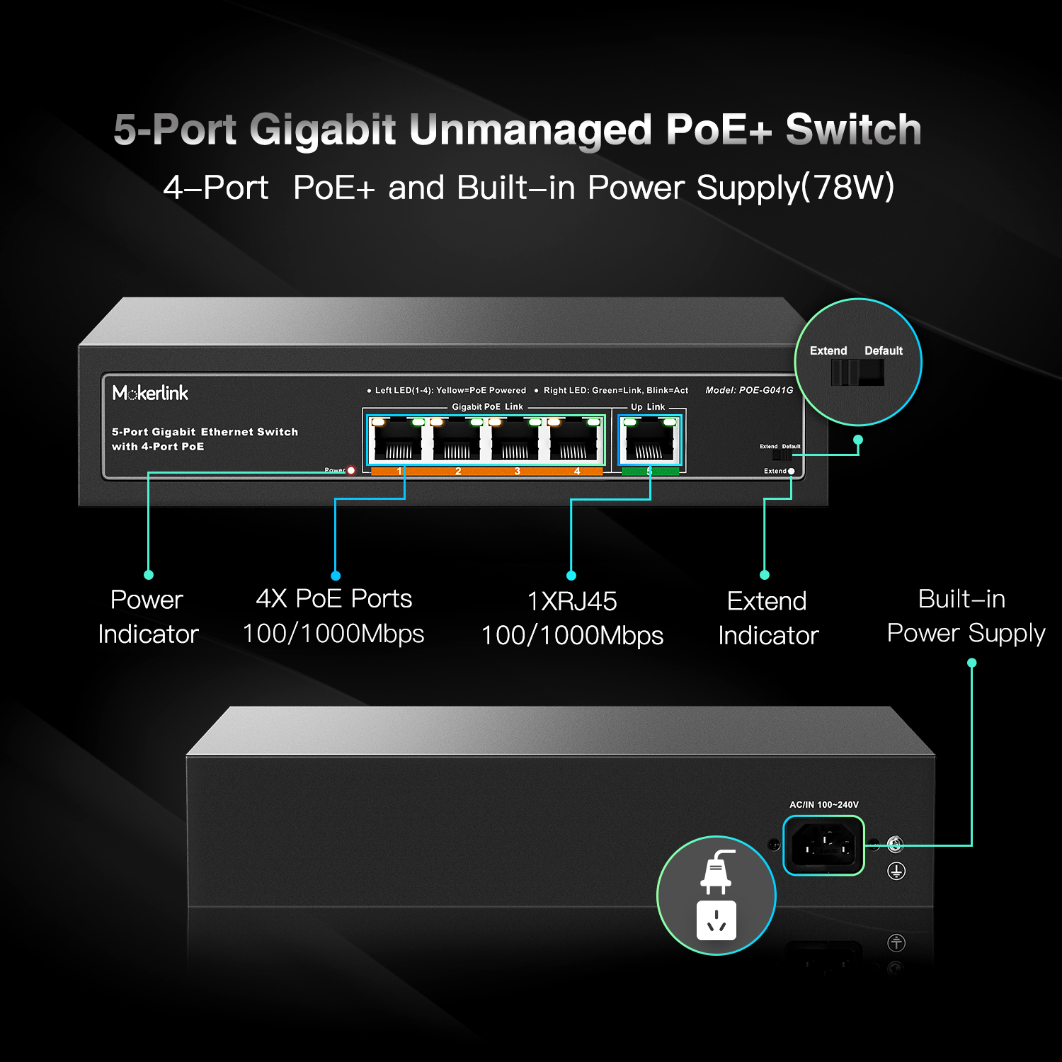 MokerLink Store - 18-Port Gigabit Ethernet Switch witch 16-Port PoE