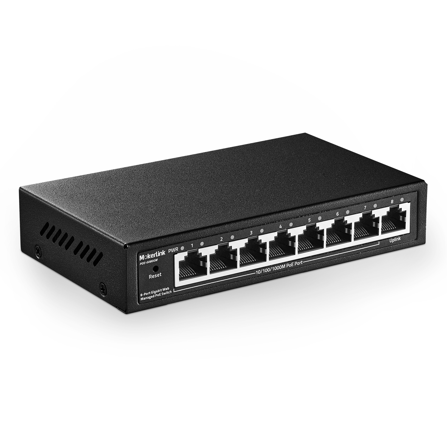8-Port Gigabit Ethernet PoE Switch with Metal Casing, Desktop or Wall